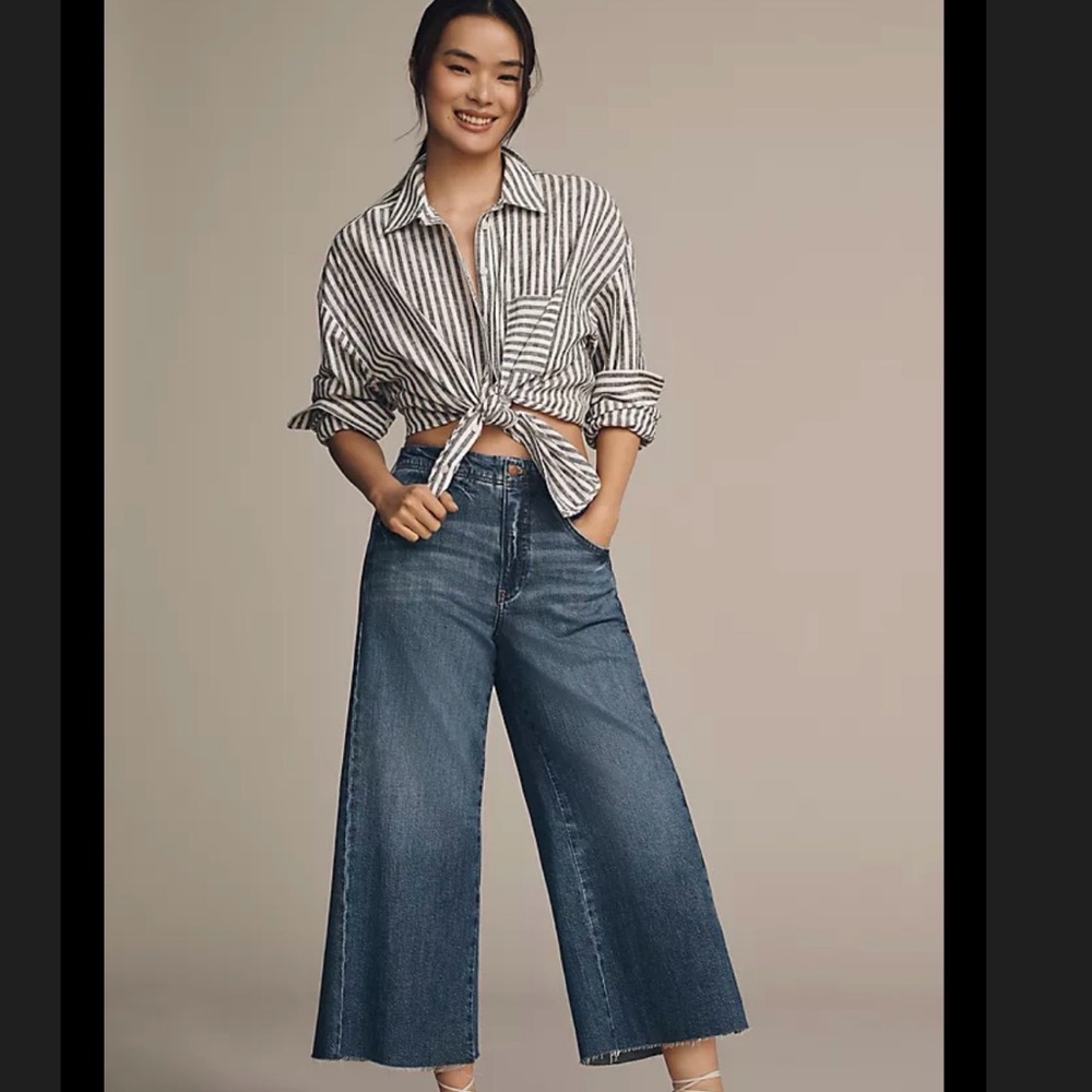 The Adi Crop Mid-Rise Flare 
Jeans by Pilcro
NWOT
COLOR- Seaform
SOLDOUT - Picture 3 of 9